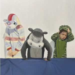 Pelea de pijamas. 100 x 100 cm